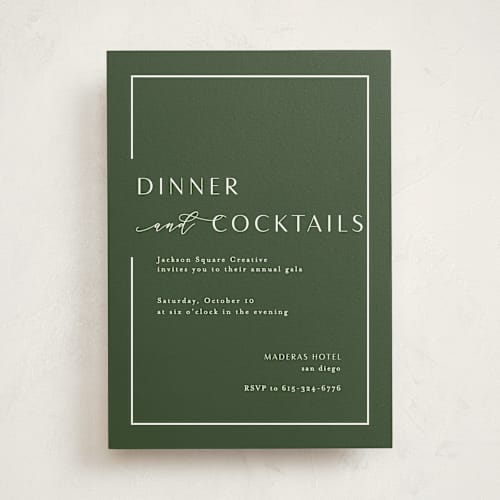 This is a forest party invitations with standard by Nicole Walsh called asymmetry printing on signature in standard