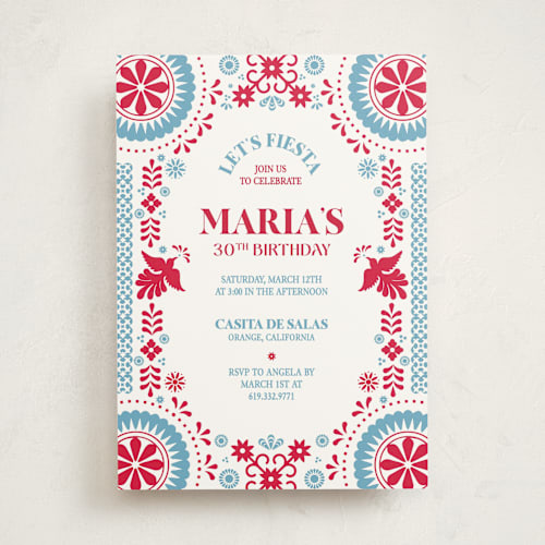 This is a cherry party invitations with standard by Eva Tadros called let's fiesta printing on signature in standard
