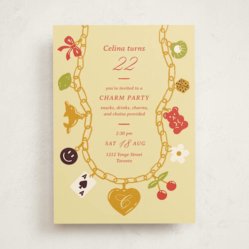 This is a salted butter party invitations with standard by Sam Dubeau called charm party printing on signature in standard