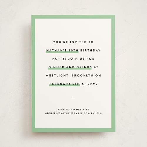 This is a avocado party invitations with standard by Adelyn T. called highlighter printing on signature in standard