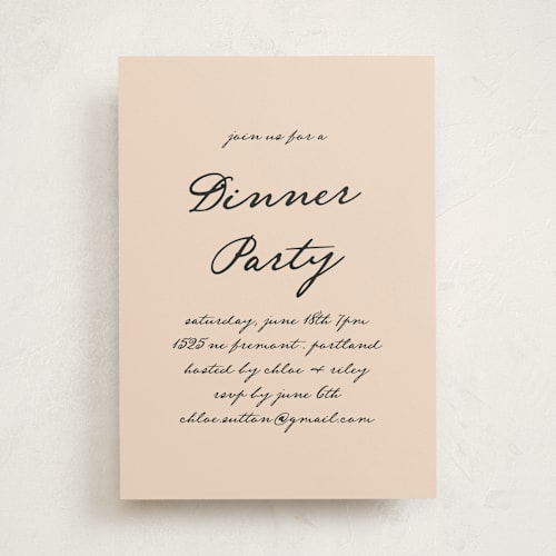 This is a almond party invitations with standard by Morgan Kendall called handwritten printing on signature in standard