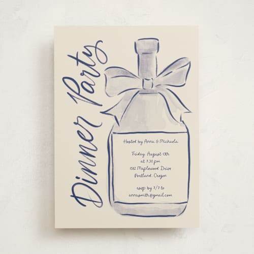This is a denim party invitations with standard by Adelyn T. called painted bottle printing on signature in standard