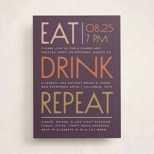 This is a aubergine party invitations with standard by Heather Schertzer called grown- ups printing on signature in standard