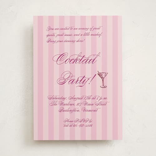 This is a candy party invitations with standard by Jennifer Elizabeth Johnson called sip and sway printing on signature in standard