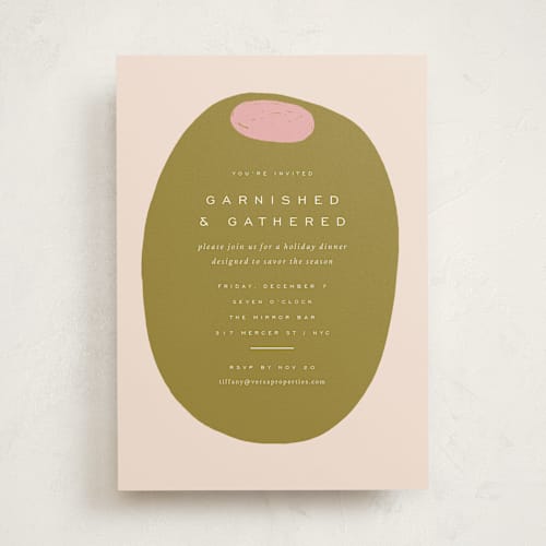 This is a olive party invitations with standard by Sierra Lee called olive printing on signature in standard