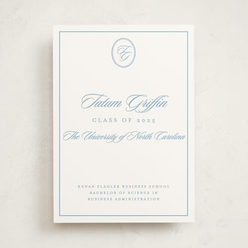 This is a capri graduation announcements with standard by Creo Study called scripted printing on signature in standard