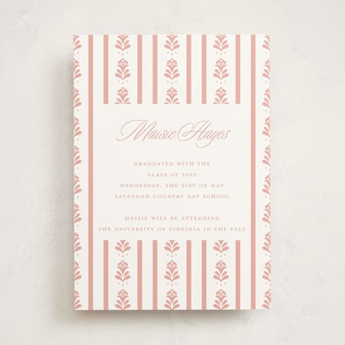 This is a rose graduation announcements with standard by Erin German called sweet garden printing on signature in standard