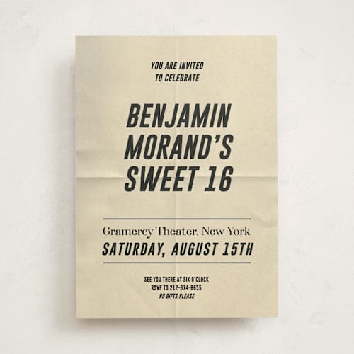 This is a ink sweet sixteen birthday party invitations with standard by Claire called headliner printing on signature in standard