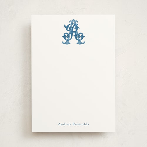 This is a bluebell personalized stationery thank you cards with standard by Jenna Holcomb called new orleans crest printing on signature in 5x7