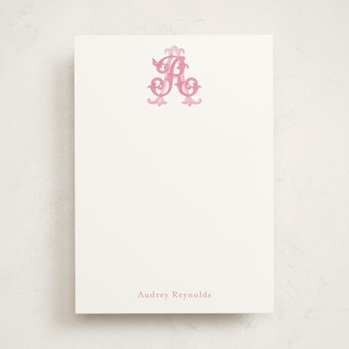 This is a peony personalized stationery thank you cards with standard by Jenna Holcomb called new orleans crest printing on signature in 5x7
