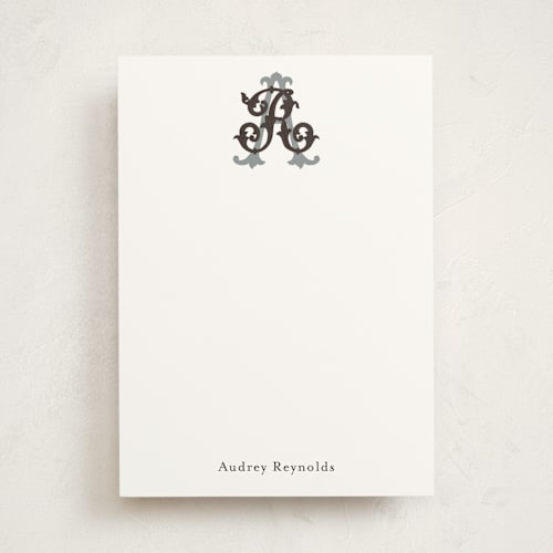 This is a ebony personalized stationery thank you cards with standard by Jenna Holcomb called new orleans crest printing on signature in 5x7