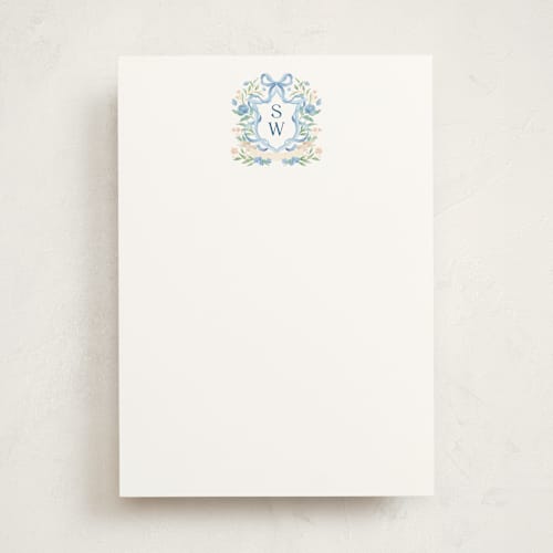 This is a bluebell personalized stationery thank you cards with standard by Elly called atlanta crest printing on signature in 5x7