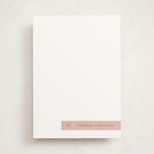 This is a blush personalized stationery thank you cards with standard by Stacy Maalouf called minimalist tag printing on signature in 5x7