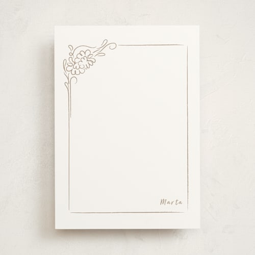 This is a sand personalized stationery thank you cards with standard by Mahsa Majidy called marta printing on signature in 5x7