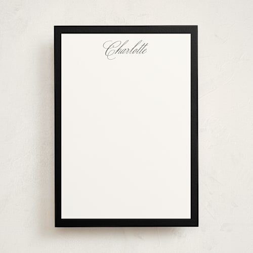 This is a onyx personalized stationery thank you cards with standard by Pixel and Hank called highline printing on signature in 5x7