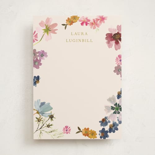 This is a garden personalized stationery thank you cards with standard by Alethea and Ruth called wildflowers printing on signature in 5x7