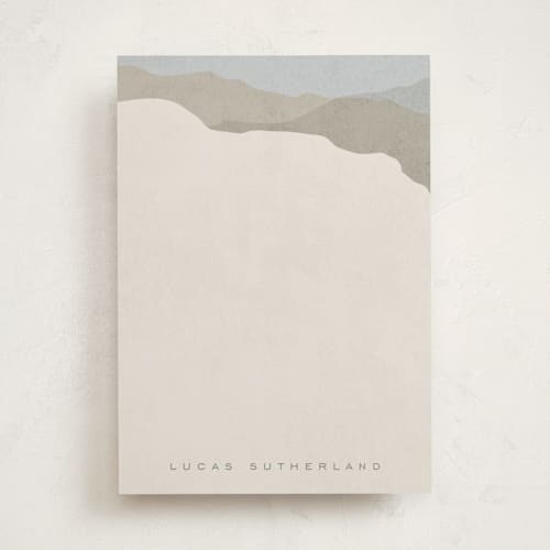 This is a stone personalized stationery thank you cards with standard by Erin German called mountain view printing on signature in 5x7
