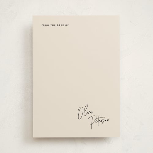 This is a champagne personalized stationery thank you cards with standard by JoAnn Jinks called signed printing on signature in 5x7
