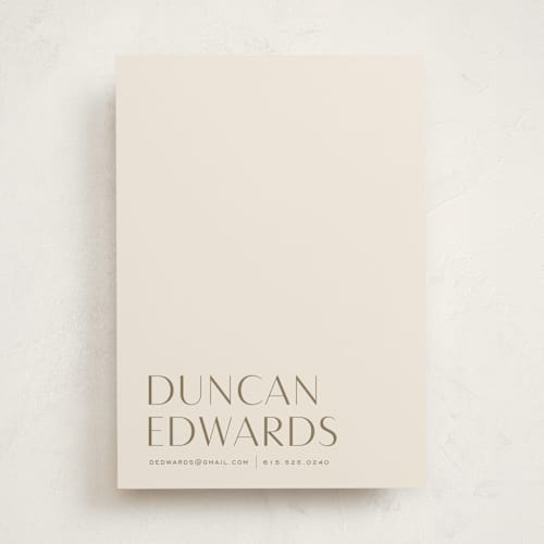 This is a golden personalized stationery thank you cards with standard by Sara Hicks Malone called classic printing on signature in 5x7