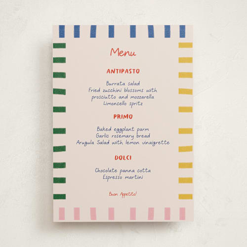 This is a capri part menus with standard by Julia Starr called buon appetito! printing on signature in standard