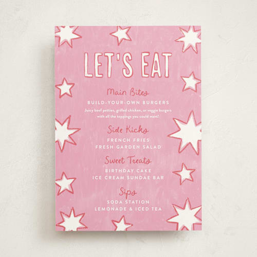 This is a cotton candy part menus with standard by Kercia Jane called starry celebration printing on signature in standard