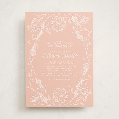 This is a rose sweet sixteen birthday party invitations with standard by Kristin Sosa called vintage quinceanera printing on signature in standard
