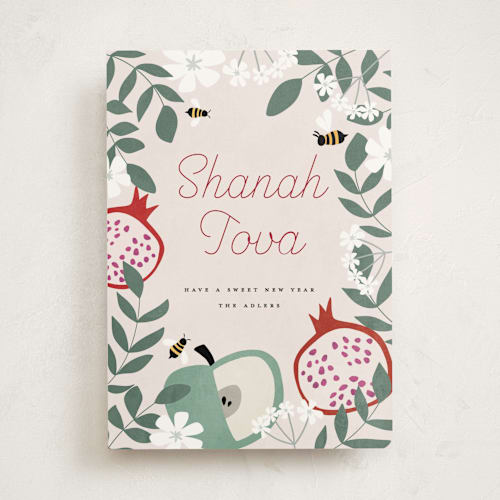 This is a rosemary rosh hashanah cards with standard by Maja Cunningham called shanah tova printing on signature in standard