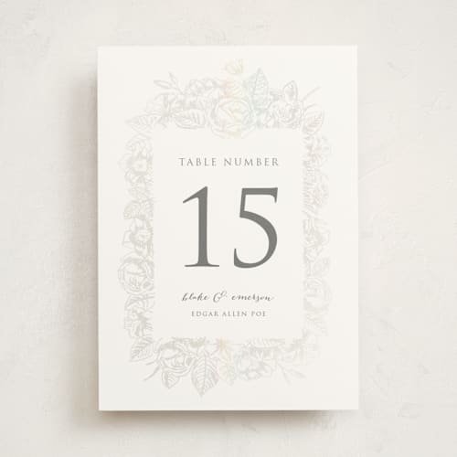 This is a cloud table numbers with gloss press by Rochelle Renee called gilded wildflowers printing on doublethick in standard