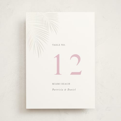 This is a ombre table numbers with foil pressed by lulu and isabelle called sunset by the sea printing on doublethick in standard