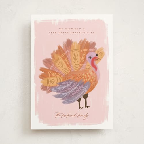 This is a flamingo thanksgiving cards invitations with standard by Jackie Crawford called gobble gobble gobble printing on signature in standard