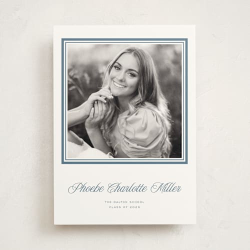 This is a winterberry graduation announcements with standard by Blustery August called lauren printing on party paper in photo_mount