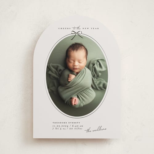 This is a pine babys first christmas with standard by Maja Cunningham called more joy printing on recycled smooth signature in standard