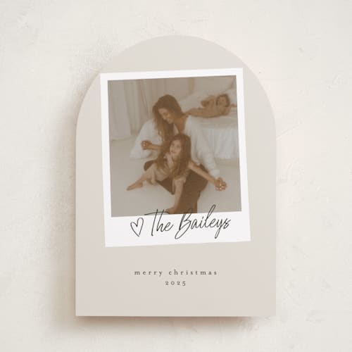 This is a cream photo christmas cards with standard by Karidy Walker called holiday snapshot printing on recycled smooth signature in standard