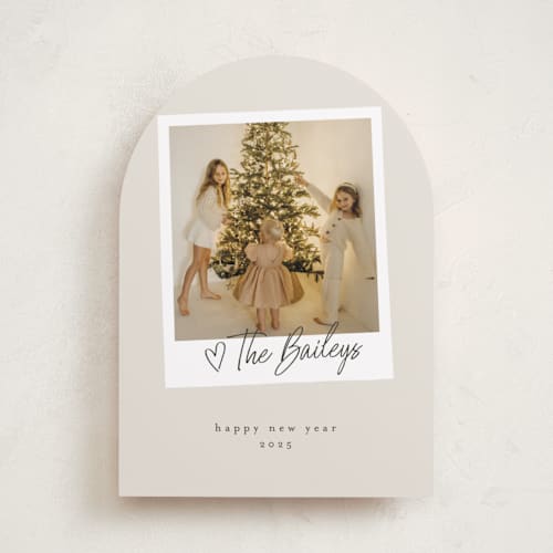 This is a cream photo christmas cards with standard by Karidy Walker called holiday snapshot printing on recycled smooth signature in standard