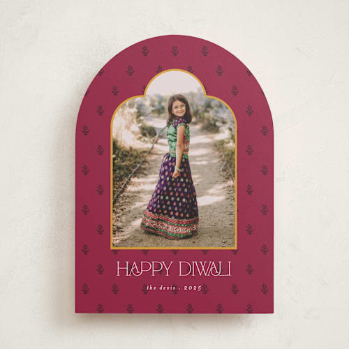This is a mulberry diwali cards with standard by Morgan Kendall called arch printing on recycled smooth signature in standard