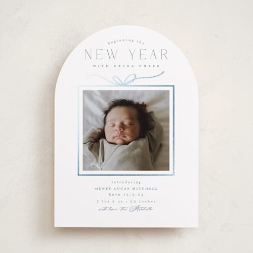 This is a sky babys first christmas with foil pressed by Everett Paper Goods called little gift printing on recycled smooth signature in standard