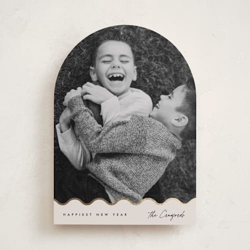 This is a latte foil pressed holiday cards with foil pressed by Carolyn Nicks called havin' fun printing on recycled smooth signature in standard