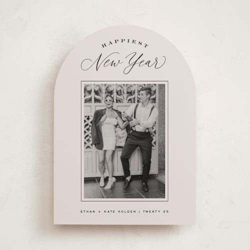 This is a ecru new year photo cards with standard by Hooray Creative called chic new year printing on recycled smooth signature in standard