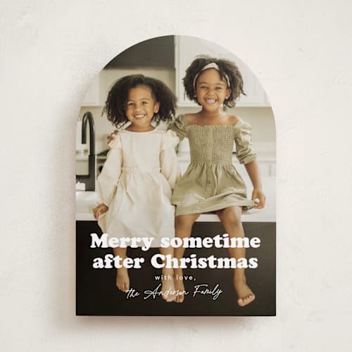 This is a snowflake new year photo cards with standard by Hudson meet Rose called sometime printing on recycled smooth signature in standard