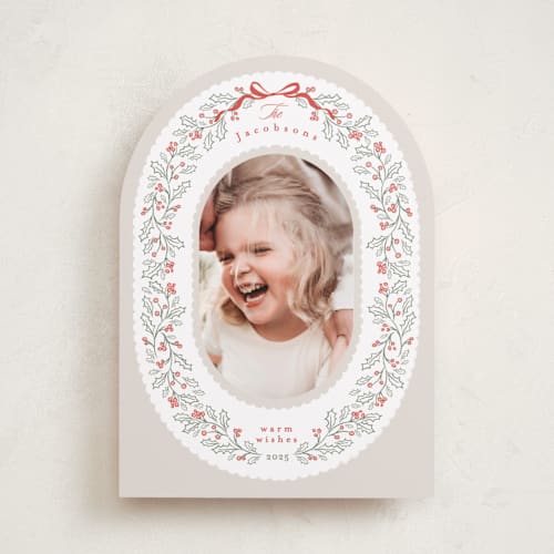 This is a dove holiday photo cards with standard by Karidy Walker called chantilly printing on recycled smooth signature in standard