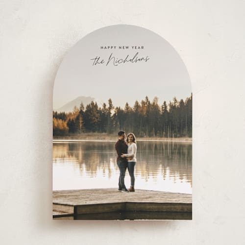 This is a coal holiday photo cards with standard by Jackie Crawford called minimal modern holiday printing on recycled smooth signature in standard