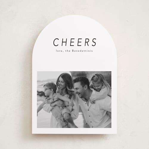 This is a charcoal holiday photo cards with standard by Lucrecia Caporale called aera printing on recycled smooth signature in standard
