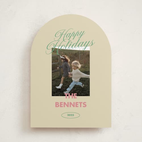 This is a candy holiday photo cards with standard by Helena Vitto called merry & bright days printing on recycled smooth signature in standard