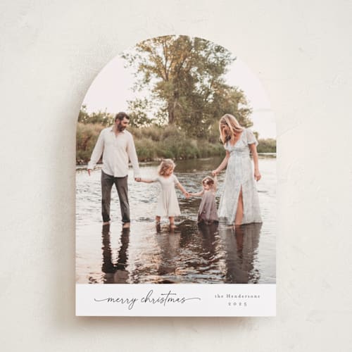 This is a snow holiday photo cards with standard by Christy Hy Lee called modernist printing on recycled smooth signature in standard