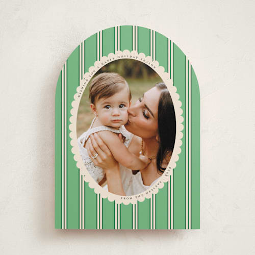 This is a mint holiday photo cards with standard by Morgan Kendall called historic frame printing on recycled smooth signature in standard