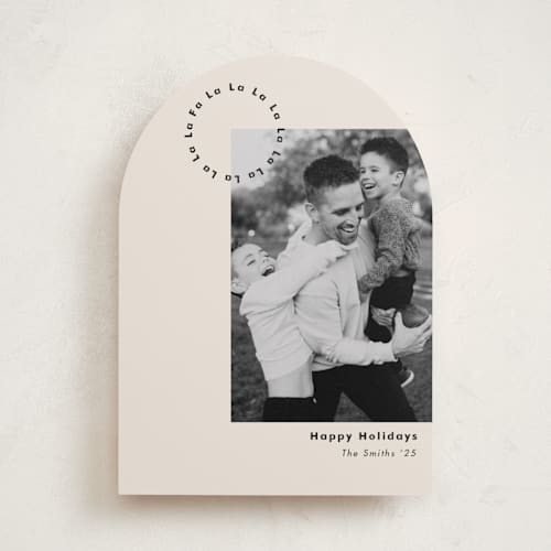 This is a polar bear holiday photo cards with standard by Junebloom called boughs of holly printing on recycled smooth signature in standard