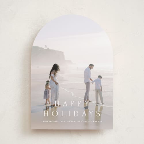 This is a snow holiday photo cards with standard by Amy Kross called vast printing on recycled smooth signature in standard