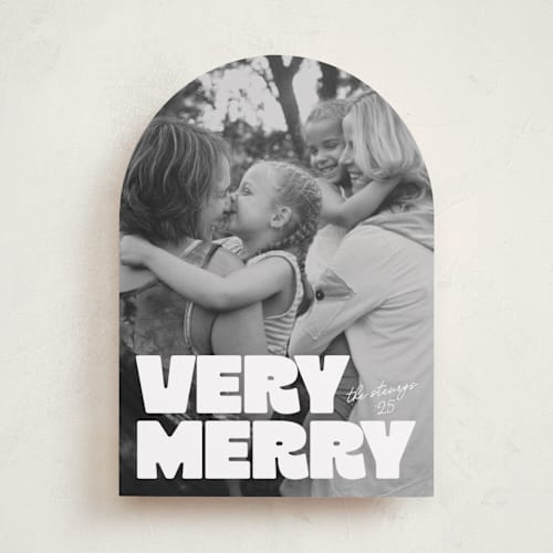 This is a snowflake holiday photo cards with standard by Jessie Steury called very bold printing on recycled smooth signature in standard
