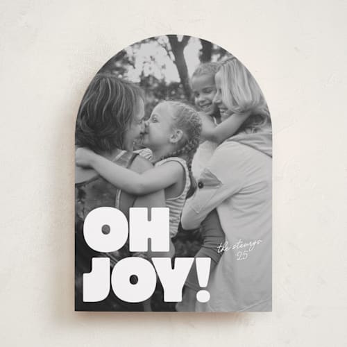 This is a snowflake holiday photo cards with standard by Jessie Steury called very bold printing on recycled smooth signature in standard