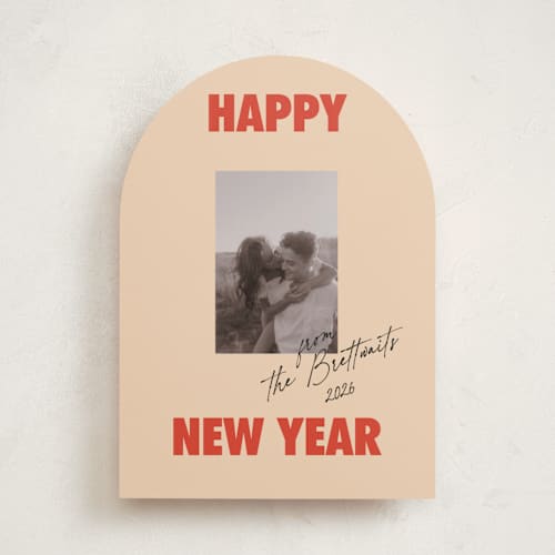 This is a candy apple holiday photo cards with standard by Studio Suku called the jolly type printing on recycled smooth signature in standard